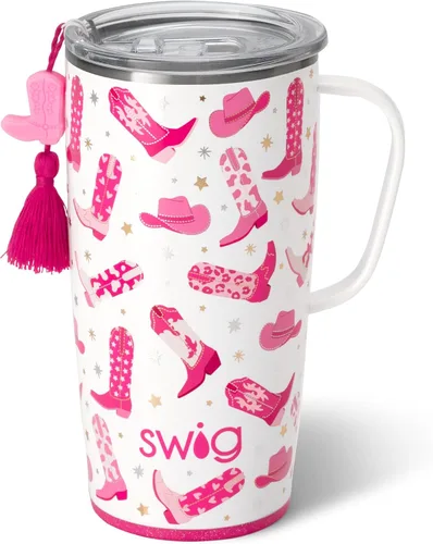 Miniatura 62 de Swig Life Taza de Viaje de 18 oz, Vaso Aislante con Asa y Tapa, Taza de Café de Viaje, Compatible con Portavasos, Acero Inoxidable, Vaso de 18 oz