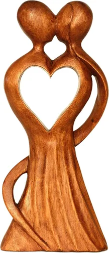Miniatura 5 de G6 Collection Estatua de escultura abstracta de madera de 12 pulgadas hecha a mano – Love of My Life – Arte de regalo decorativo para decoración