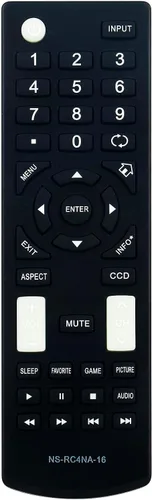 NS-RC4NA-16 - Control remoto de repuesto compatible con Insignia TV NS-19D220MX16 NS-39D220NA16 NS-19D220NA16 NS-43D420NA16 NS-50D420MX16
