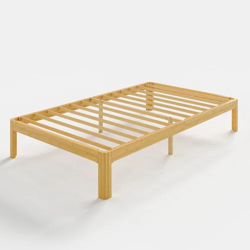 Miniatura 7 de Cama de plataforma de madera individual XL de 12 pulgadas, marco de cama de madera de mediados de siglo, tamaño individual XL, no necesita somier