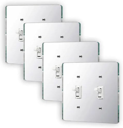Miniatura 8 de 10 placas para interruptor de luz de espejo, salida de doble orificio de 4.72 x 2.91 pulgadas, cubierta de luz de interruptor, placas de pared
