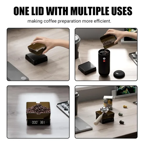 Miniatura 7 de Báscula de café con temporizador – Escala de café expreso con temporizador mini recargable, portátil, pequeña y compacta para granos de café
