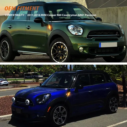 Miniatura 7 de ADIIL Lente transparente ámbar Full LED Front Fender Turn Signal Side Marker Lights Compatible con MINI Cooper R60 Countryman R61 Paceman 2011-2016