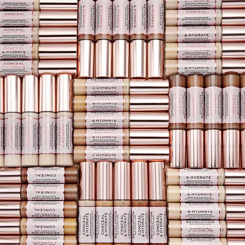 Miniatura 4 de Makeup Revolution Corrector para ocultar e hidratar, infundido con ácido hialurónico, acabado húmedo, C4 para tonos de piel claros, vegano y libre