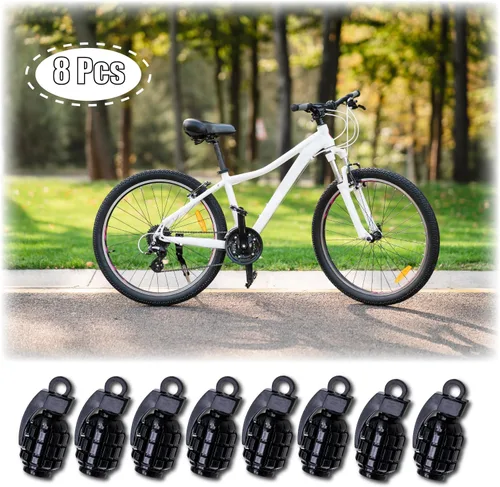 Miniatura 5 de 8 tapas de vástago de válvula de neumático, tapas de válvula de neumático de acero inoxidable para automóviles, camiones, SUV, motocicletas, Negro
