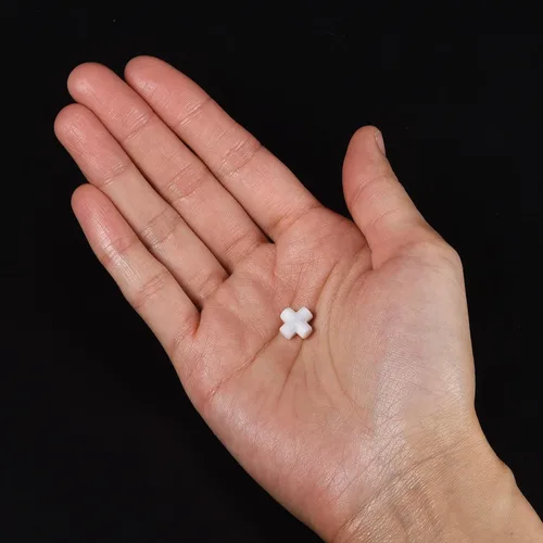 Miniatura 5 de MECCANIXITY Agitador magnético mezclador barra de agitación barra 10 mm (0.39 ") forma de cruz imán de recubrimiento blanco para laboratorio 2 piezas