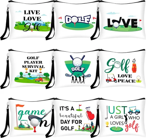 Miniatura 7 de Skylety 9 bolsas de cosméticos de regalo de golf, bolsa de maquillaje, bolsa organizadora de artículos de tocador cosméticos, regalos de golf
