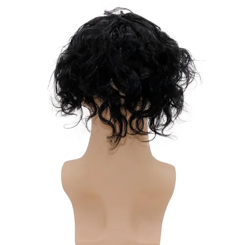 Miniatura 3 de Rizado Hombres Toupee - Sistemas de reemplazo de cabello humano para hombres, postizo de 0.787 in, rizado con bucle en V, pelucas de poliuretano