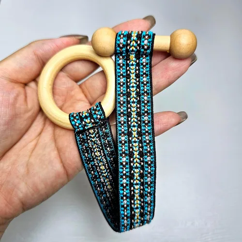 Miniatura 2 de 2 piezas de ligas para el cabello, accesorios para rastas, cinta elástica incrustada, soportes para cola de caballo coloridos estilo bohemio