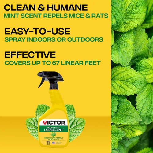 Miniatura 2 de Victor M809 - Aerosol repelente de ratones y ratas, natural, no tóxico, repelente de roedores para uso en interiores y exteriores, listo para usar
