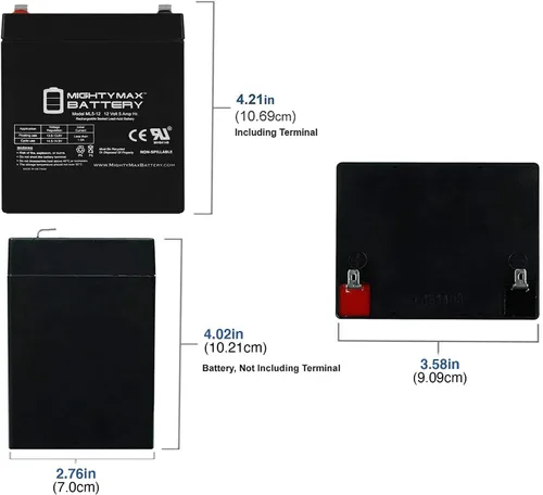 Miniatura 2 de Mighty Max Battery ML5-12 - 12 voltios 5 AH, terminal F1, batería recargable SLA AGM