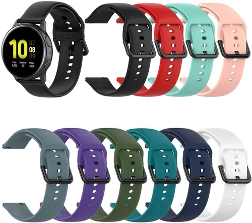 Miniatura 7 de KOMI Compatible con Active 2 Watch 1.732 in 1.575 in/Galaxy Watch 4 Classic 1.811 in 1.654 in, correa de repuesto de silicona suave de 0.787