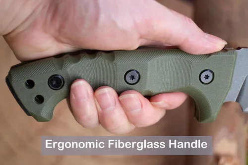 Miniatura 3 de WT11 - Cuchillo Fulltang de hoja fija de 12 pulgadas, cuchillo táctico militar con funda Keydex, cuchillo de supervivencia para caza, al aire libre