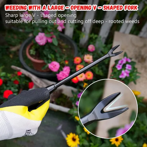 Miniatura 3 de Kemaier Herramienta de deshierbe – Herramienta de eliminación de malezas de acero inoxidable resistente para deshierbe de grietas de entrada