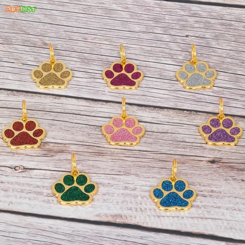 Miniatura 3 de Etiqueta para perro con grabado personalizado hasta 5 líneas de contenido para el nombre e información de tu mascota, bonita etiqueta de Azul