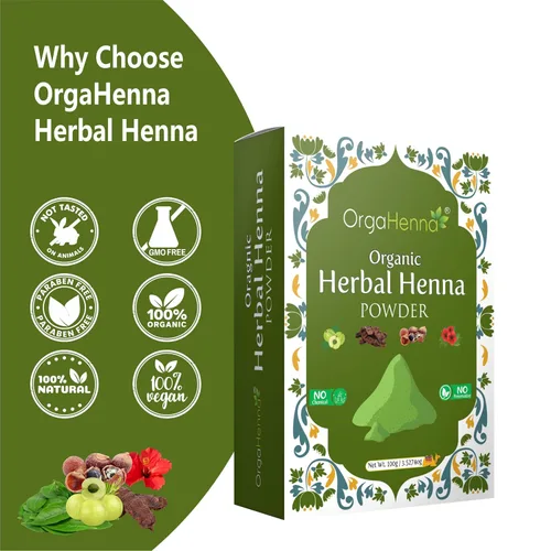 Miniatura 3 de Polvo de henna herbario orgánico para el cabello – 100% puro y natural, color y acondicionador sin químicos – Fortalece, 3.53 oz