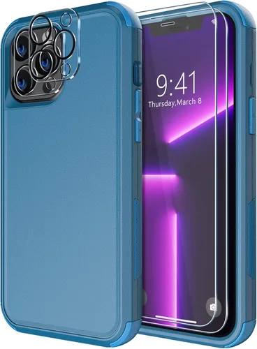 Miniatura 39 de Diverbox Funda para iPhone 15 Plus [a prueba de golpes] [a prueba de caídas] [protector de pantalla de vidrio templado], funda de protección