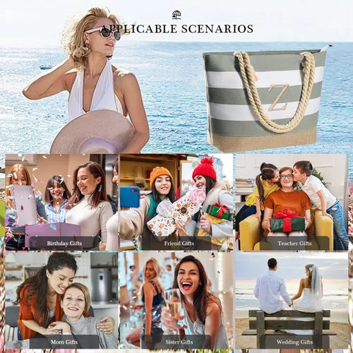 Miniatura 27 de YOOLIFE Beach Bags for Women - Travel Canvas Beach Tote, Pool Waterproof Bag, Travel Essentials, Gifts for Women Birthday