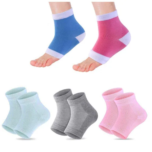 Miniatura 10 de 3 pares de calcetines hidratantes, calcetines de talón de gel suaves y ventilados, calcetines de punta abierta para piel seca dura y agrietada