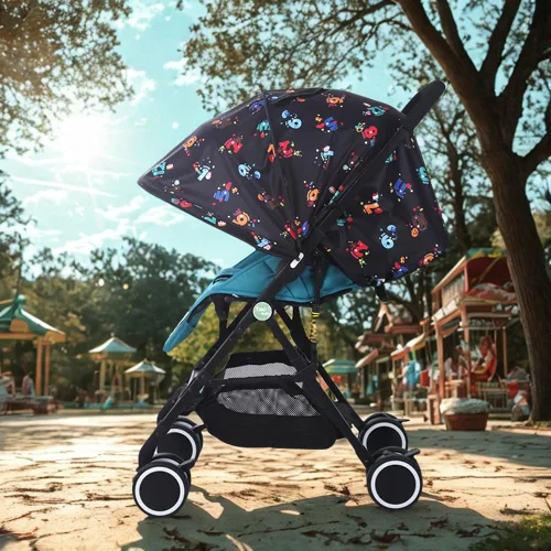 Miniatura 8 de LweiPsqLin Parasol para cochecito de bebé, impermeable, UPF50+, cubierta opaca Lycra ligera con malla ventilada Se adapta a asiento de automóvil