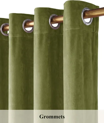 Miniatura 36 de StangH Cortinas de Terciopelo Verde Esmeralda de 96 Pulgadas - Cortinas Opacas de Terciopelo de Lujo Súper Suaves, Elegante Cobertura de Ventana