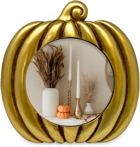 Miniatura 2 de Isaac Jacobs - Marco de fotos en forma de calabaza de 4 x 4 para decoración de Halloween u otoño, mesa de fotos y exhibición de pared para colgar