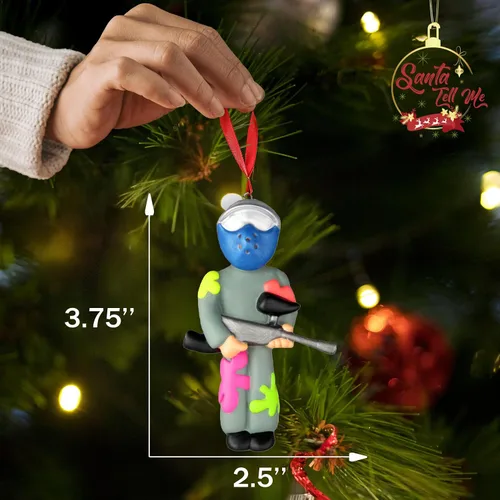 Miniatura 3 de Paintball - Adorno de Navidad 2025, regalo personalizado de paintball para adolescentes, adultos o niños, adorno navideño divertido personalizado
