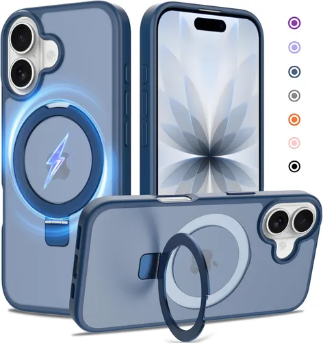 Miniatura 31 de Funda con soporte ultra magnético para iPhone 17 Pro Max [protección militar contra caídas] [compatible con MagSafe] a prueba de golpes, translúcida