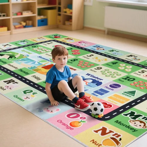 Miniatura 16 de Alfombra ABC infantil para sala de juegos, alfombra del alfabeto para el aula, alfombra lavable para habitación de bebé, sala de juegos, dormitorio