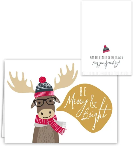 Miniatura 3 de Canopy Street Tarjetas navideñas de animales del bosque, 36 tarjetas con sobres blancos, 6 diseños de animales del bosque de invierno, versos