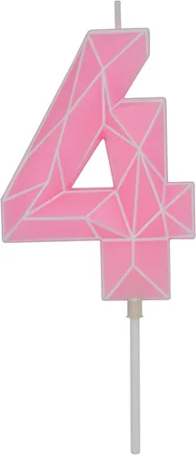 Miniatura 21 de DERVENTA Velas de cumpleaños con números grandes, 3D, color rosa, 3.7 pulgadas, decoración para tartas de fiesta, 1 pieza (número 3 rosa)