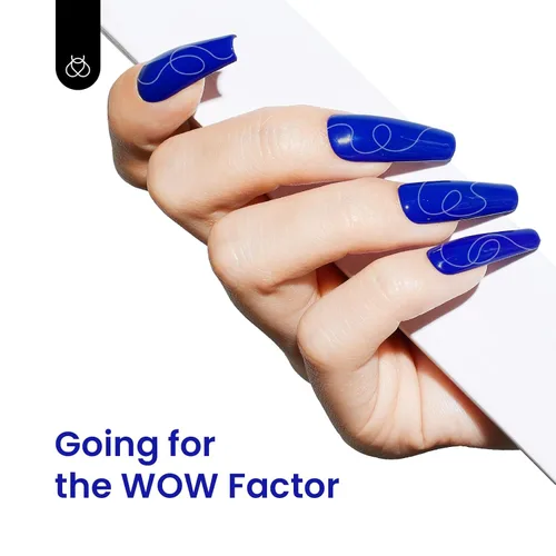 Miniatura 6 de Beetles - Esmalte de uñas de gel azul, color amor zafiro azul real de invierno, remojo con lámpara LED UV, esmalte de uñas de gel para diseño de D