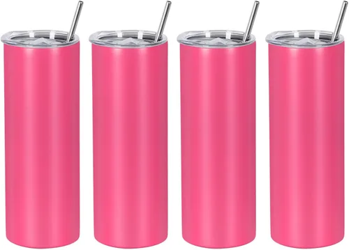 Miniatura 18 de Paquete de 4 vasos delgados de 20 onzas, juego de vasos delgados de acero inoxidable en caja de regalo individual, 20 onzas de capacidad, vaso