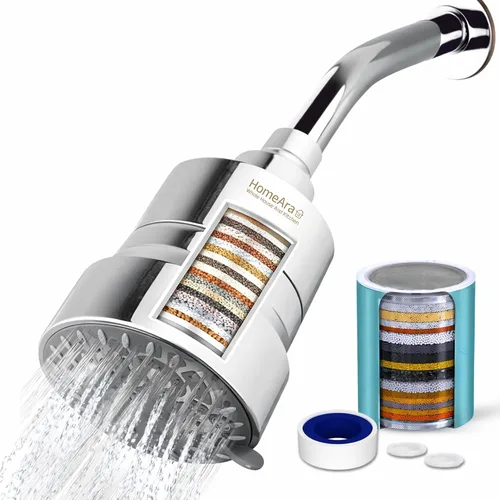Miniatura 14 de Filtro de ducha para agua dura para eliminar el cloro y el fluoruro, sistema de filtro de agua de cabezal de ducha de 20 etapas para picazón