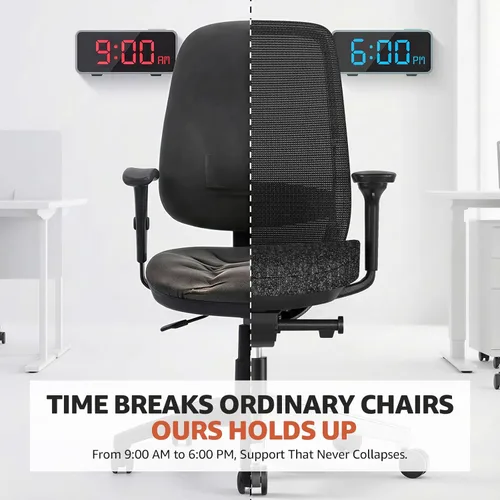Miniatura 5 de ErgoSift M2 - Silla ergonómica de oficina con respaldo alto, de malla, con soporte lumbar ajustable, reposabrazos 4D para largas horas sentado