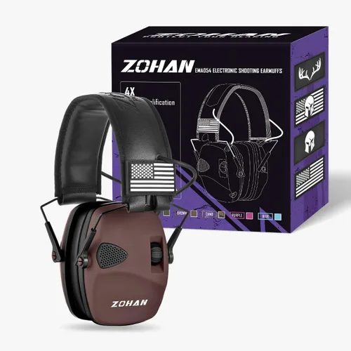 Miniatura 22 de Orejeras de protección electrónica contra el ruido (NRR22dB) de ZOHAN EM054, Verde 1pack - verde