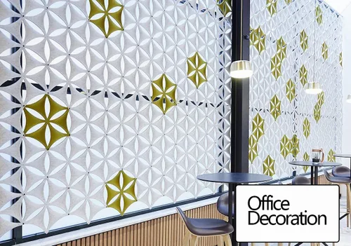Miniatura 8 de Superficie de fibra de fieltro, tablero de fibra de poliéster de alta densidad, flor 3D, Venus, 14"x12", panel divisor de habitación colgante