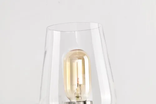 Miniatura 4 de Edvivi Lámpara de tocador de baño de 1 luz, níquel cepillado moderno con pantalla de vidrio transparente, apliques de pared para espejos, Latón