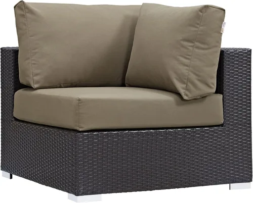 Miniatura 45 de Modway EEI-1911-EXP-ORA Convene - Muebles otomanos cuadrados de tela para patio, muebles de exterior, color naranja espresso Espresso Naranja