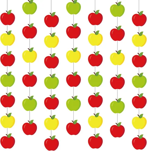 Sinload 8 piezas de decoraciones de manzana para el aula, guirnalda de manzanas rojas, pancarta de regreso a la escuela, recortes de papel de