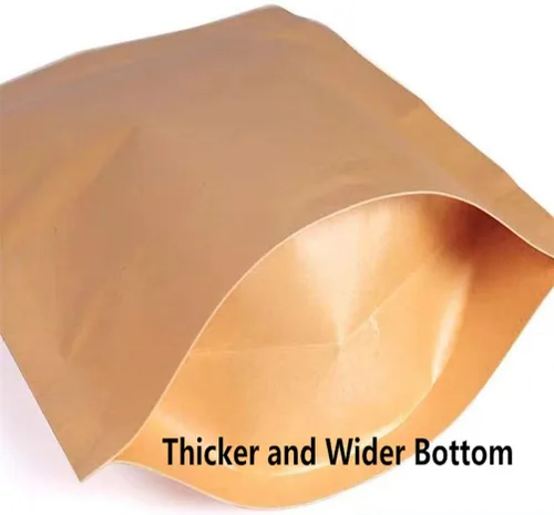 Miniatura 6 de Bolsas de papel kraft sellables para alimentos de pie, bolsas de papel Mylar con ventana transparente y cremallera, resistentes decorativas