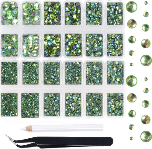 Miniatura 52 de Massive Beads 7800 vasos de hierro termoadhesivos con parte trasera plana, 5 tamaños, diamantes de imitación para hacer proyectos de bricolaje