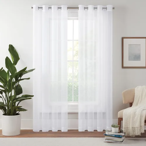 Miniatura 14 de Eclipse Livia - Cortina transparente con bolsillo para barra, 59 x 63 pulgadas, color negro