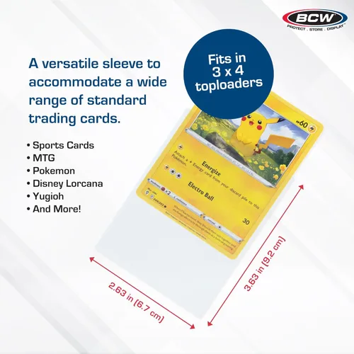 Miniatura 3 de BCW Penny Sleeves – 1000 fundas cristalinas libres de ácido – 2-5/8" x 3-5/8" para cartas coleccionables – béisbol, baloncesto, fútbol americano