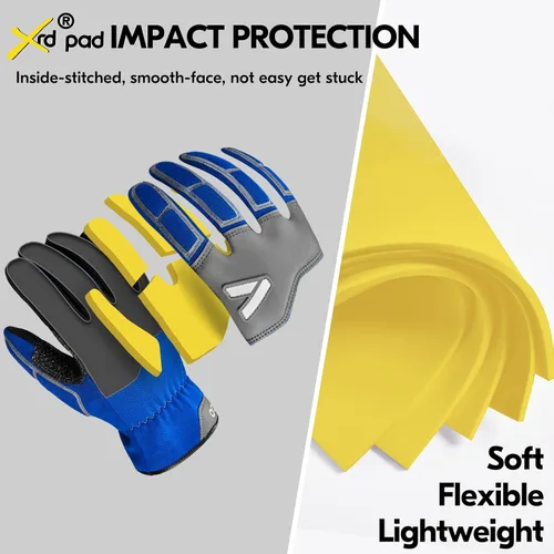 Miniatura 2 de Vgo... Guantes de trabajo para hombres, guantes de trabajo de seguridad de cuero, protección contra arañazos, a prueba de espinas, pantalla táctil