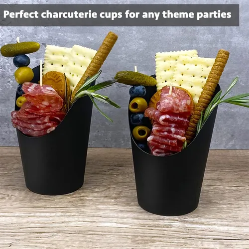 Miniatura 5 de CAMKYDE 50 Piezas Soportes para Papas Fritas, 14oz Vasos de Papel Desechables para Papas Fritas Vasos de Charcutería para Todas las Ocasiones
