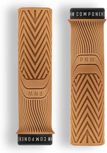 PNW Components Loam MTB Bike Grips - Puños de manillar de bicicleta de montaña con bloqueo - Goma pegajosa 25A - Agarre ergonómico para sendero y