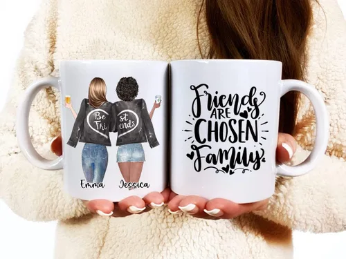 Miniatura 5 de Taza de café personalizada para mejores amigos, regalos de amistad, regalo de cumpleaños, tazas de café para mejores amigas para mujeres, niñas