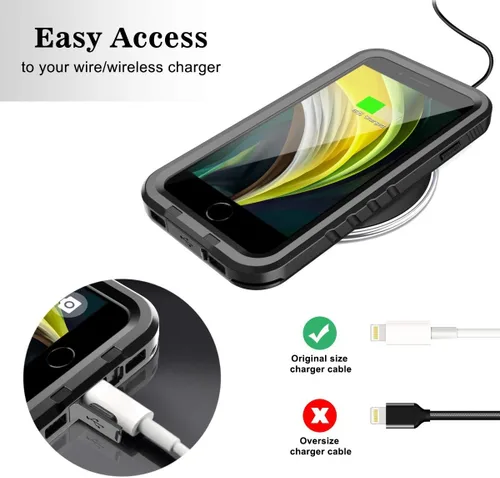 Miniatura 4 de SPORTLINK Funda impermeable para iPhone SE 3rd 2022/iPhone SE 2nd 2020/iPhone 7/8 - Carcasa completa a prueba de golpes y polvo con protector