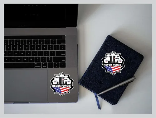 Miniatura 7 de PK 2 Asiatic Artisan - 9/11 Never Forget 9-11 - Adhesivo de vinilo conmemorativo para autos, camiones, camionetas, paredes, laptop, taza, botella